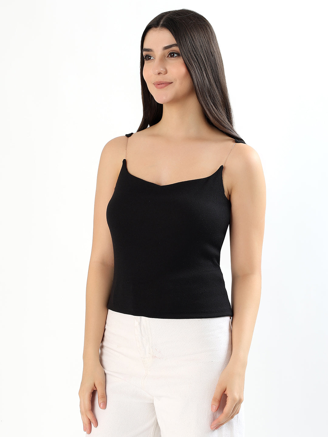 Noir Black Invisible Strap BraTop