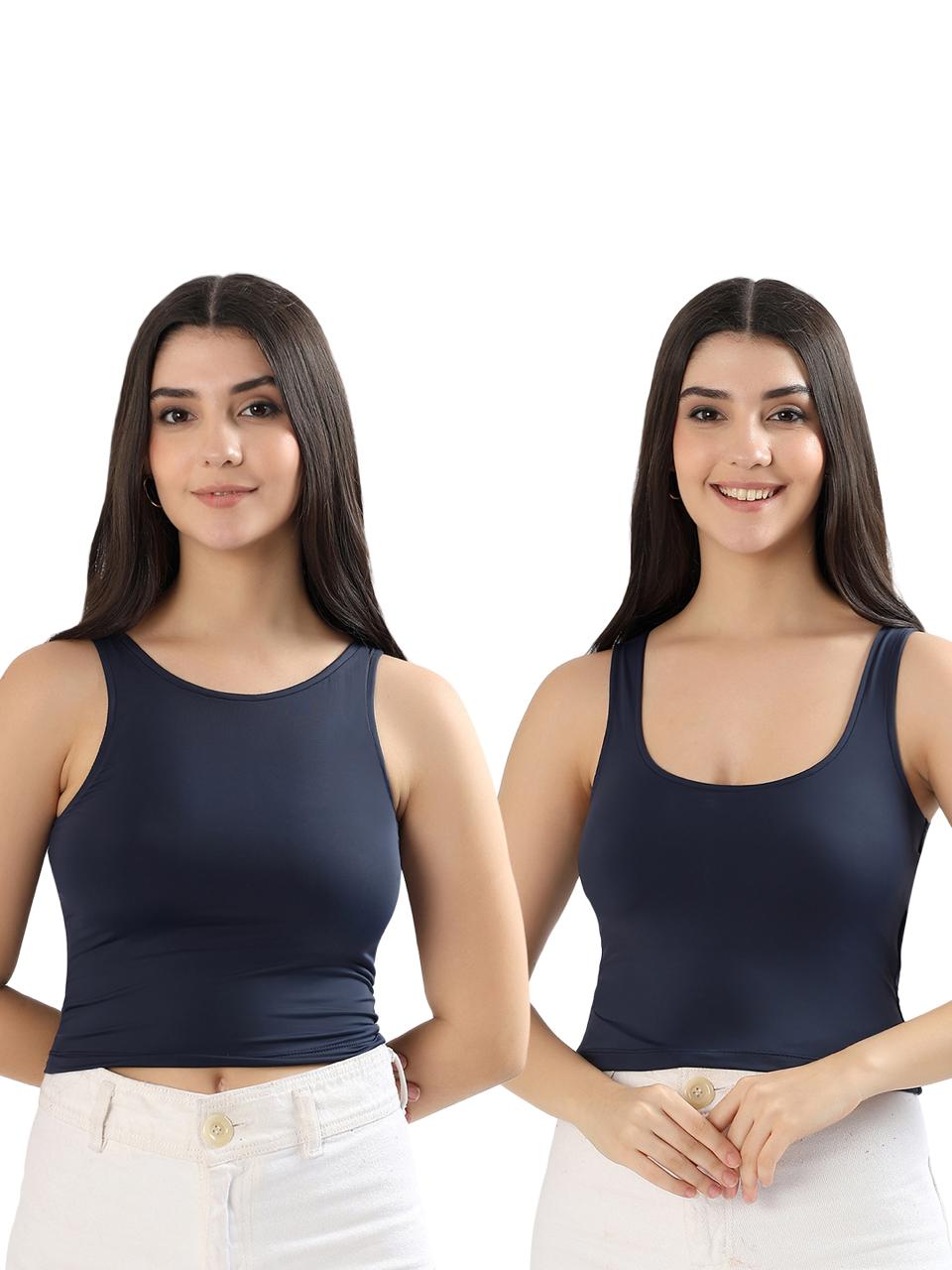 Reversible Neck BraTop - Navy