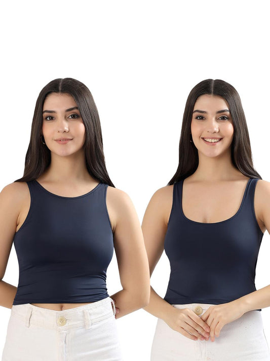 Reversible Neck BraTop - Navy