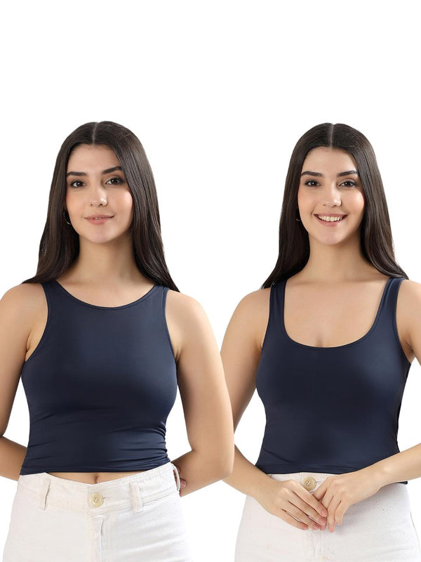 Reversible Neck BraTop - Navy